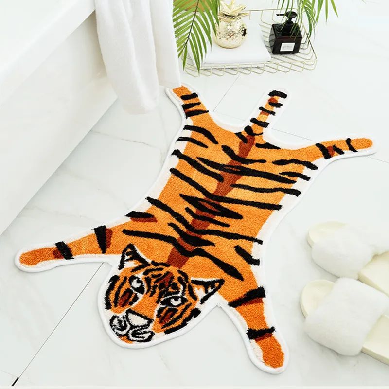 Tapete de Cozinha 3d Padrão Animal Tigre Branco Tapete Tigre Clássico  Corredor da Sala de Estar Tapete Longo Tapete de Cozinha Tapete de Banheiro