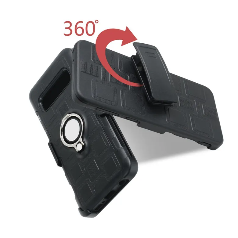 360 Вращение 3 в 1 Зажим для ремня противоскольжения Защитные автомобиля Shell кронштейн кольцо держатель задней крышки для iPhone 11 Pro Samsung Note10