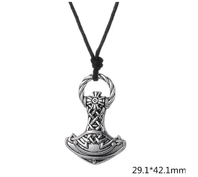 GX008 NEUER Vintage Pagan Charms Amulet Viking Hammer Metal Religiöser Anhänger Europäischer Stilketten für Man6427282