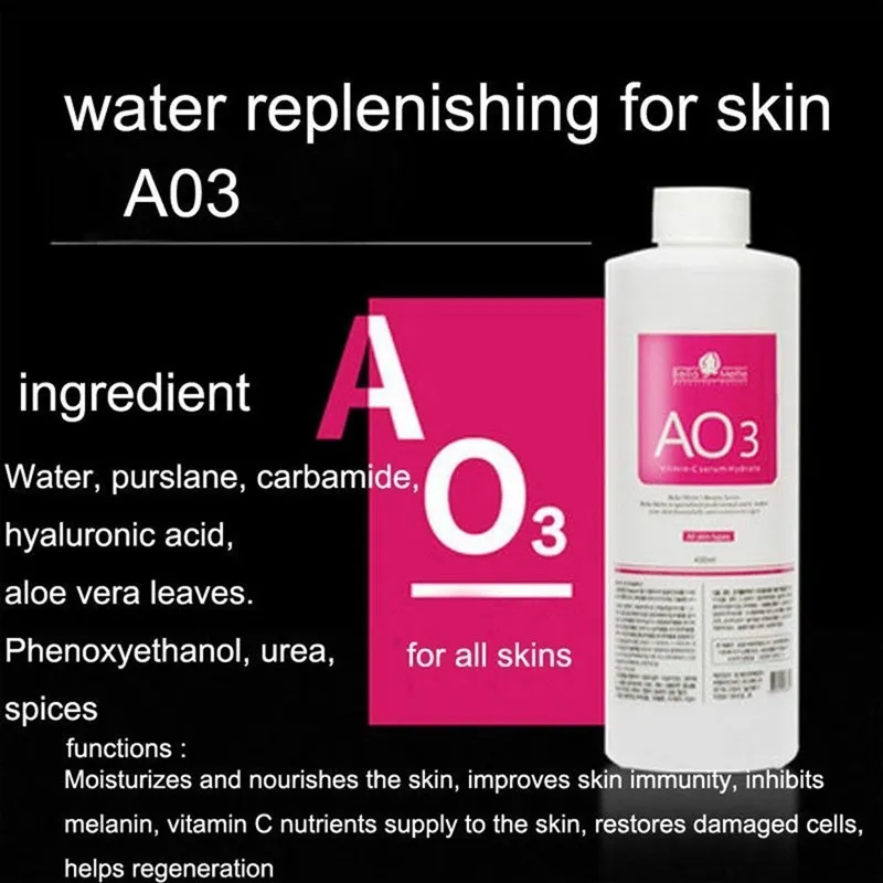 Microdermoabrasão AS1 SA2 AO3 Aqua Peeling Solution 400ml por garrafa HydraFacial Soro para Hydra Dermoabrasão DHL2632271