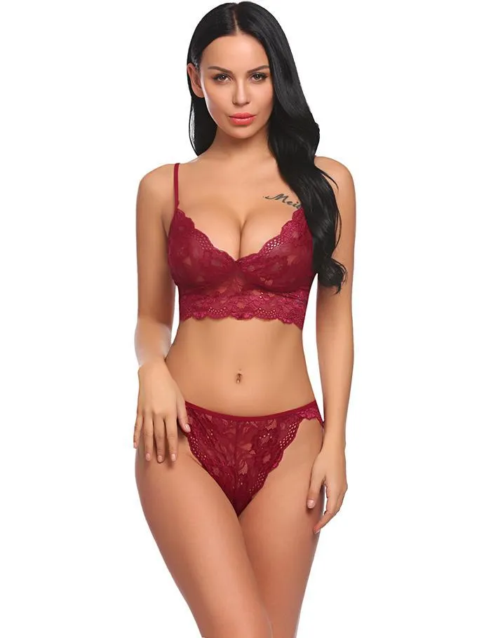 Avidlove Costumi sexy da donna Set sexy Lingerie Set Reggiseno in pizzo Bralette sex shop Set con mutandine lenceria