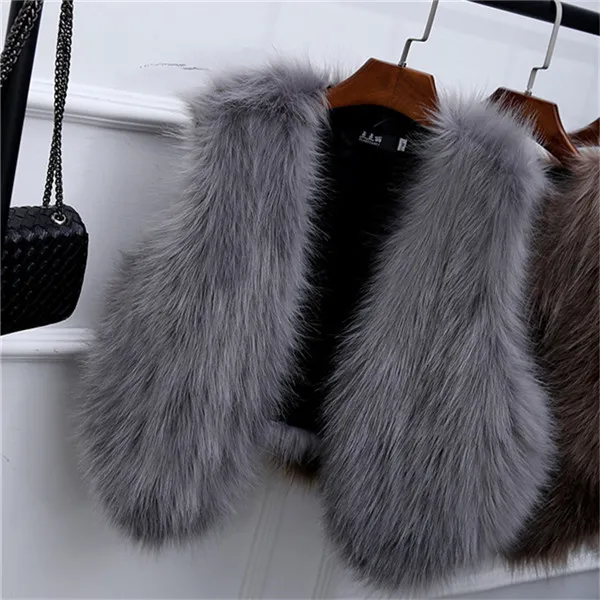 New Winter Women's Faux Fur Vest Long Furry Shaggy Woman Fake Fashion Plus Size Vests High Quality