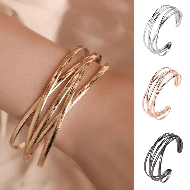 Trendigt Silver Guld Justerbart Armband Armband Dam Lyx Designer Grossist Manschett Armband Mode Smycken Present