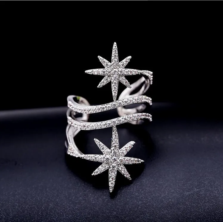Lzx Luxury Engagement Ring Vit / Svart Guldfärg Glitter Elegant Cubic Zirconia Vigselringar för Kvinnor Fashion Party Smycken