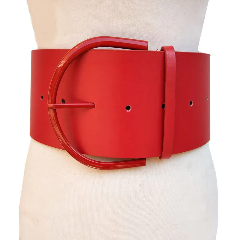 Womens wide red belt hotsell