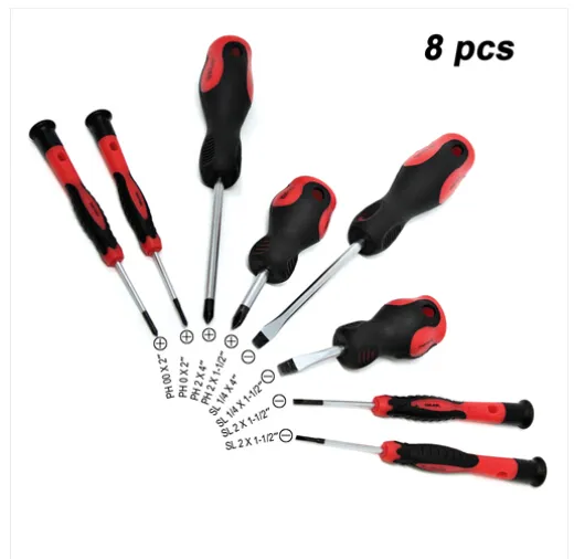 Groothandel !!! Gratis verzending 2019 Toolman 8PC Philips Flat Cross Point Slotted Schroevendraaier Set Driver Repair Tool