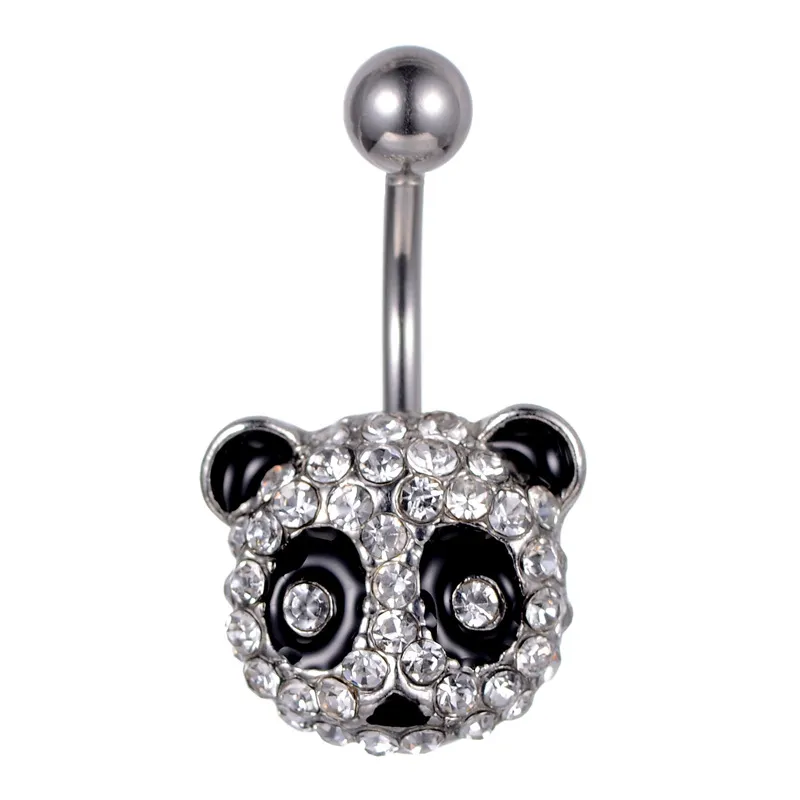 YYJFF D0695 ( 1 color ) Clear Panda style navel button ring piercing body jewelry