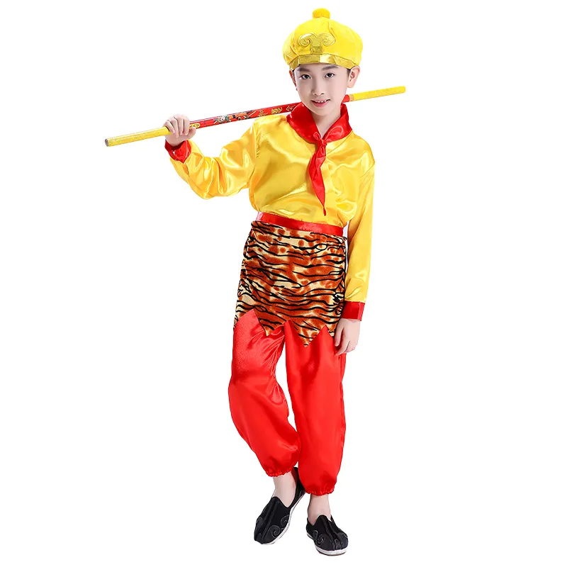 Gratis verzending Six One Children's Day Costumes Sun Wukong Performance Kleding Qitian Dasheng Journey To The West Costumes Halloween Show