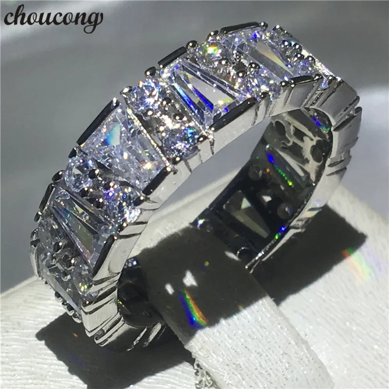 Choucong wyjątkowa obietnica Ring Finger 925 sterling Silver Diamond pierścionki zaręczynowe dla kobiet mężczyzn biżuteria ślubna
