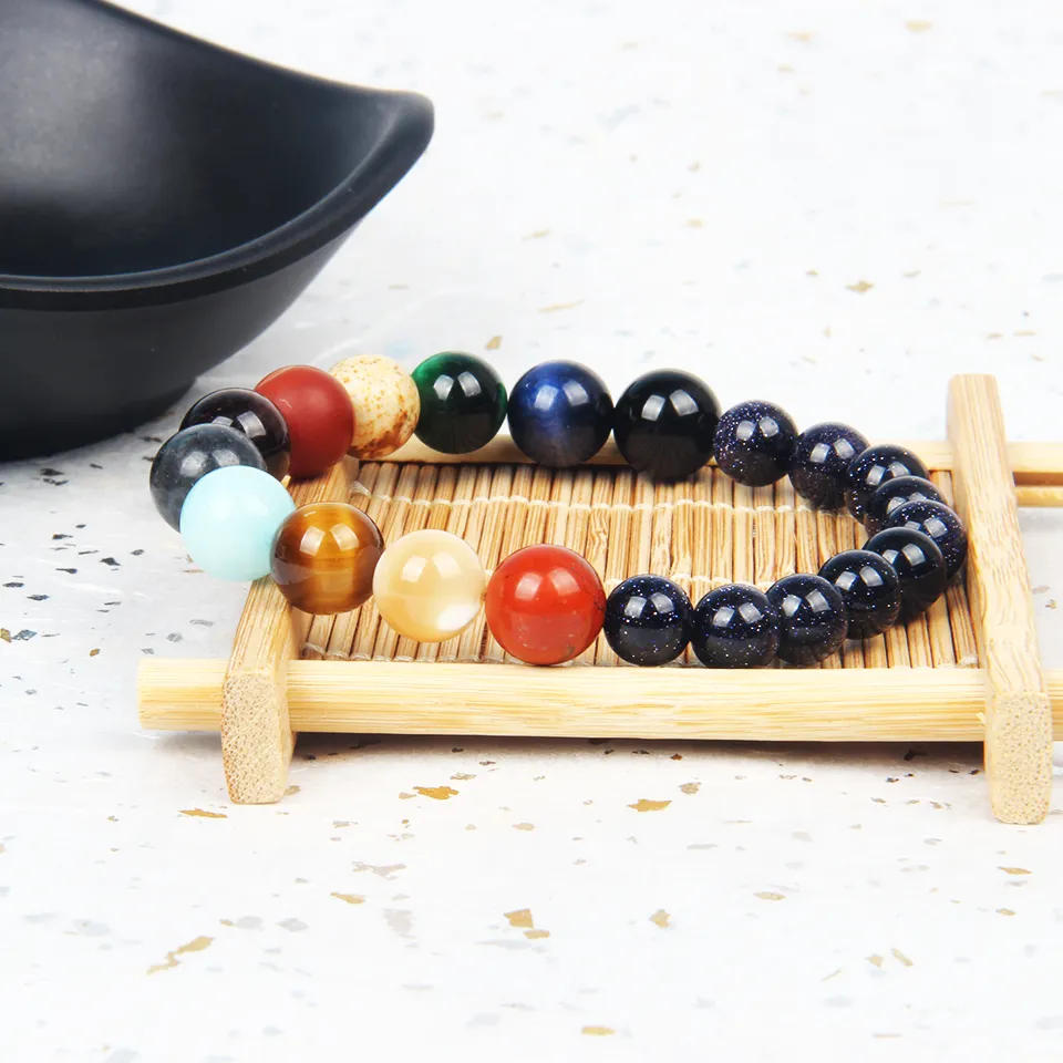 Universe Celestial Planets Natural Stone Chakra Beads Yoga Bracelet