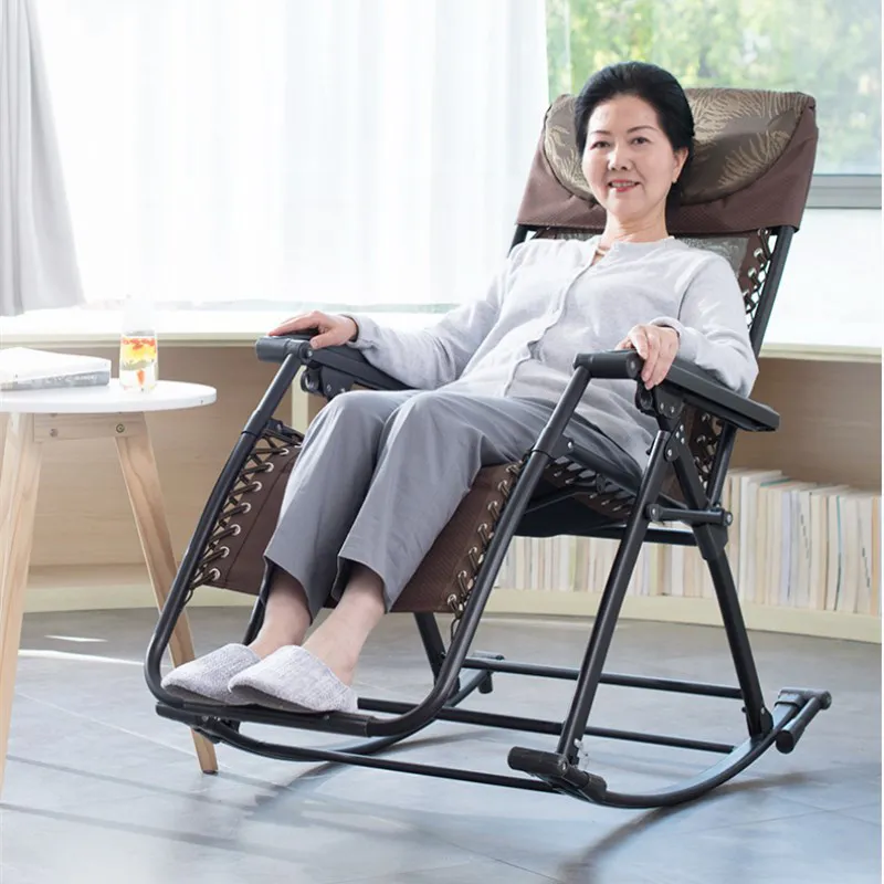 A1Senior Rocking Chair High Back Armchair With Headrest For
