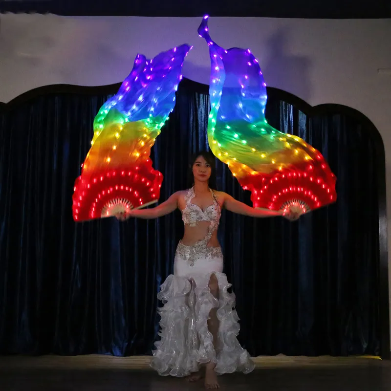 Professional LED Rainbow Outdoor Fan With Light Veil For Belly Dance  Carnival Prop And Stage Accessories From Xiao63, $82.17