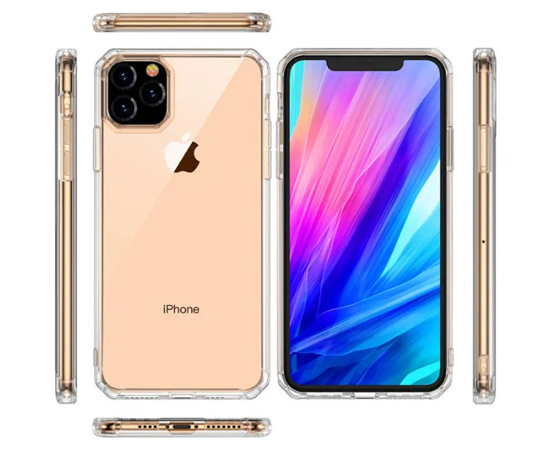 Hybride tpu pc robuste absorption des chocs clair doux anti-rayures étui de téléphone portable pour iphone X XS 7 8 PLUS s10 10e p30 pro