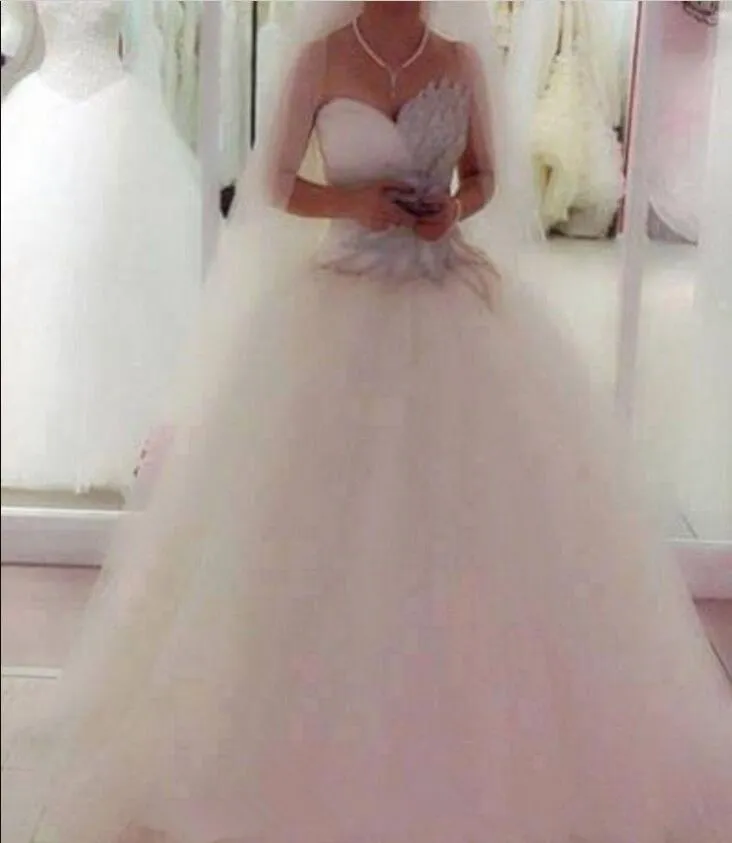Bling Beaded Crystal Sweetheart Wedding Dresses Saudi Arabia Sequins Tulle Plus Size Ball 2018 Custom Vestido de novia Bridal Gown Arabic