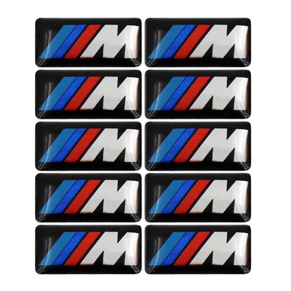 50 PCS/LOT Car Vehicle Wheel Badge M Sport 3D Emblem Sticker Decals Logo  For bmw M Series M1 M3 M5 M6 X1 X3 X5 X6 E34 E36 E6 Car Styling
