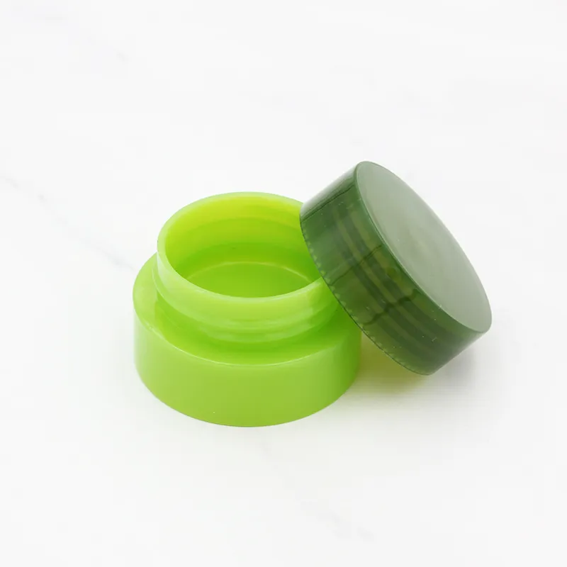 10g green refillable bottles plastic empty makeup jar pot travel face cream cosmetic container free