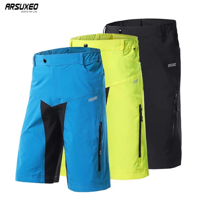 Arsuxeo Mens Sports de plein air Cyclisme Vélo Downhill MTB Shorts Mountain Vélo Vélo Vélos Portez des vêtements en Jersey avec Pad DH-2