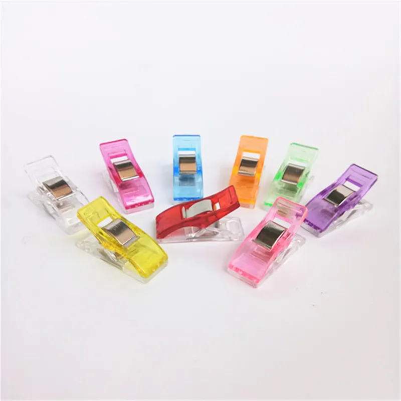 100pcs/pack Colorful Plastic Wonder Bag Clips Holder For DIY Patchwork Fabric Quilting Craft Sewing Knitting