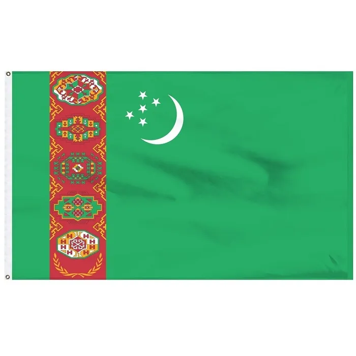 Turkmenistan-Flagge, 90 x 150 cm, Polyesterdruck, 3 x 5 Fuß, TKM-Land, Nationalflagge, Banner, nationale Flaggen für Heimdekoration, Party-Aktivitäten