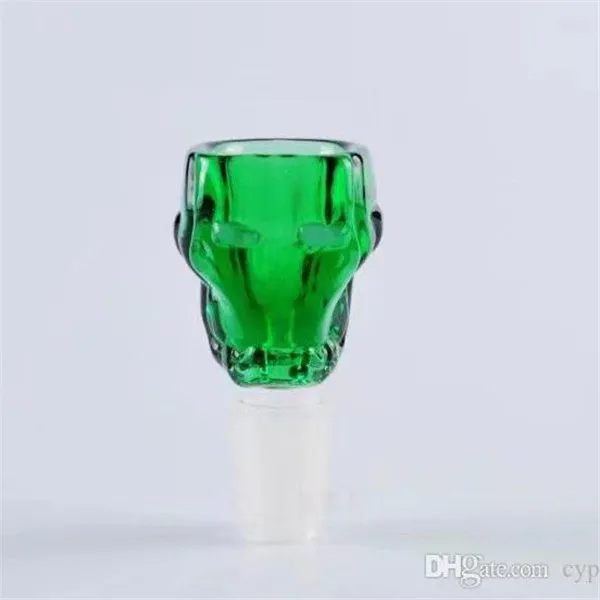 Groene Ghost Head Blister Groothandel Glass Hookah, Glas Water Pijp Fittingen, Gratis Verzending
