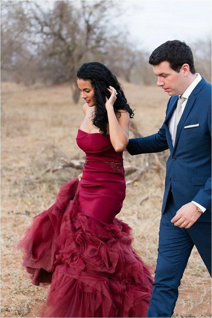 Burgundy Mermaid Wedding Dresses Vintage Plus Size Bohemian Lace Mermaid Trumpet Wedding Dresses Bridal Gowns 2019 Vestido De Novia From Syxl dress 155.38 DHgate.Com