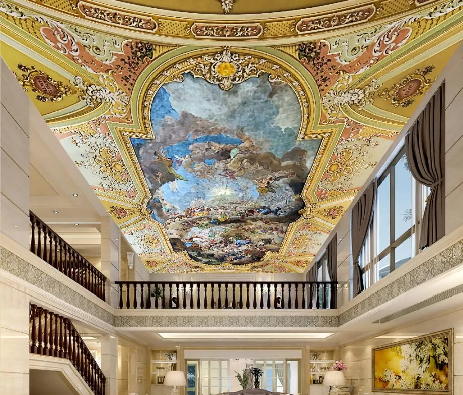 Soffitto angelo europeo classico pittura a olio soffitti soffitti 3D soffitto murales carta da parati