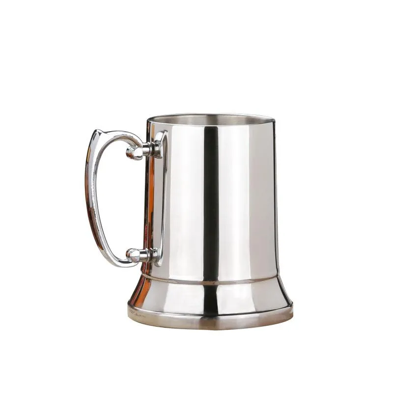 Detailhandel en groothandel 16oz dubbele muur roestvrijstalen tankard, roestvrijstalen biermok 5 stks