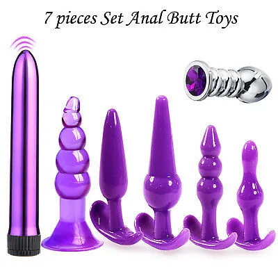 7pcs Conjunto G Vibrador Dildo Anal Contas Butt Plug Plug Massager Women Love A90