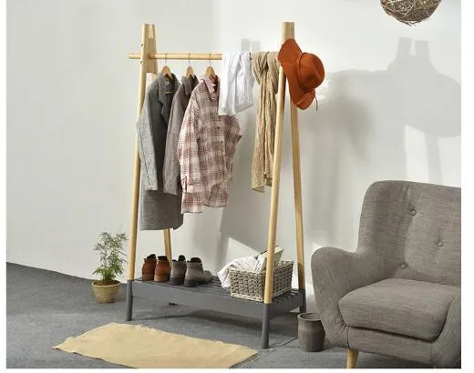 Multifunktionella Lichen Rack Sovrum Möbelkläder Kepsar Skor och hattar Racks Enkel Solid Modern Creative Wood Hängande Tyg Hyllor