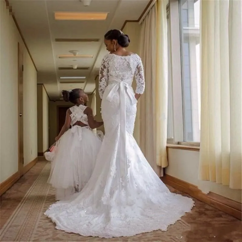 Abito Da Sposa In Pizzo Della Sirena 2019 Plus Size Arabica Nigeriana Abito Da Sposa Africano Da 161 21 DHgate