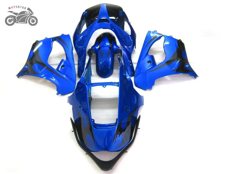 Gratis Custom Fairing Kits voor Kawasaki Ninja ZX9R 2002 2003 Zwart Vlammen Motorfiets Chinese Vallen Set ZX 9R 02 03 ZX-9R