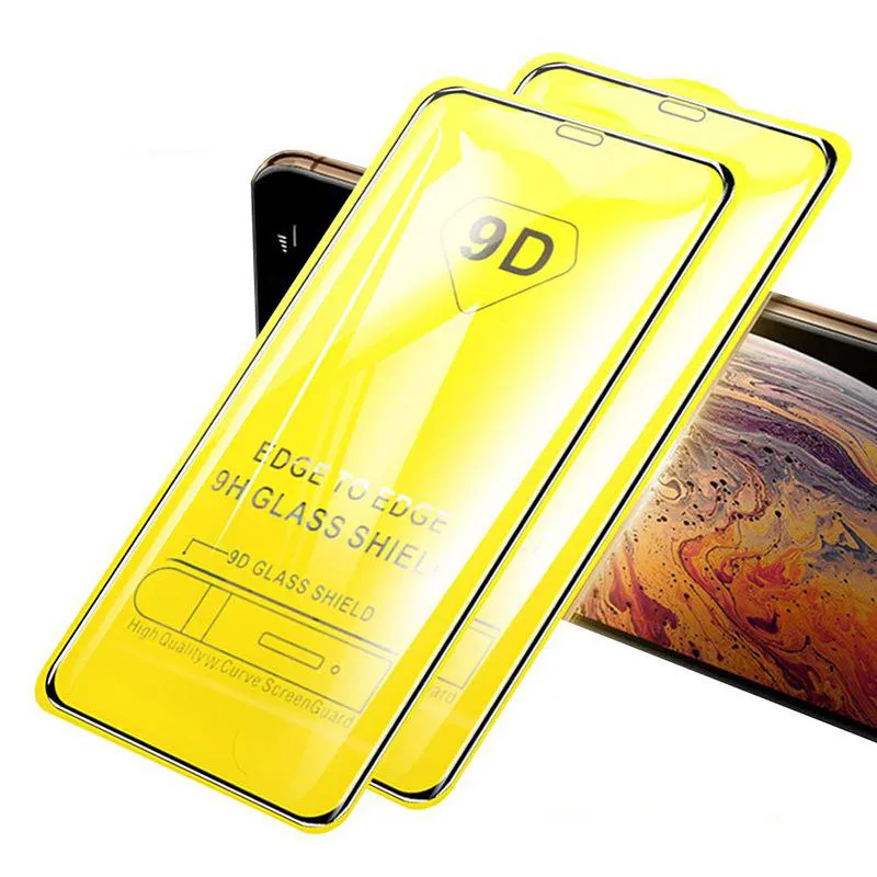 Película protectora de pantalla de vidrio templado 9D para iphone 11 pro max XS MAX XR 6 7 8 PLUS IPHONE SE 2020 Samsung A01 A31 A51 A71 A91