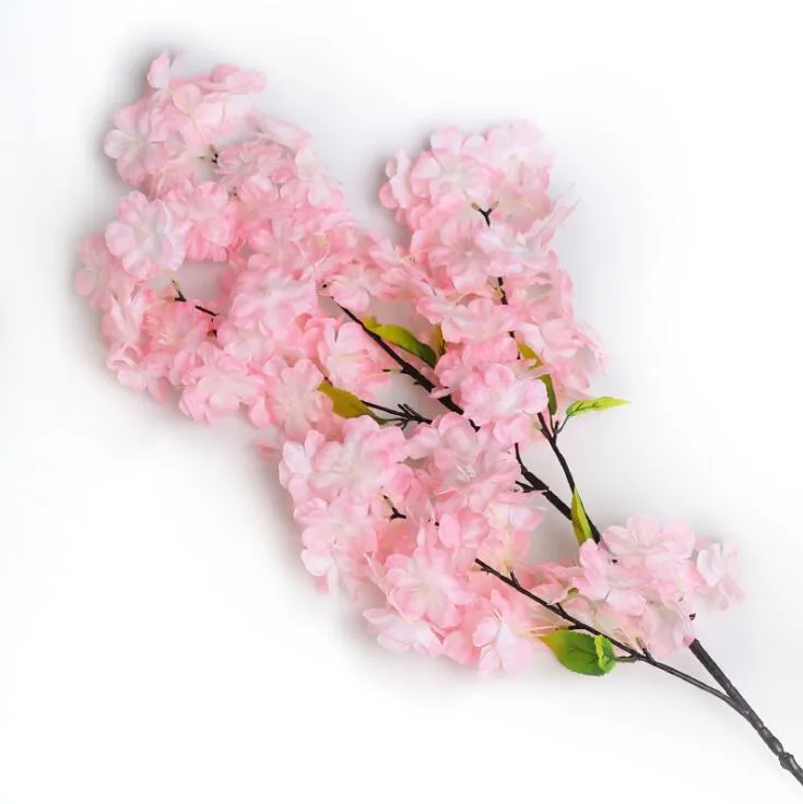 Flores de casamento Flores de cerejeira artificial Quatro galhos ceia densa flores de seda Sakura Decorações de casa Flores