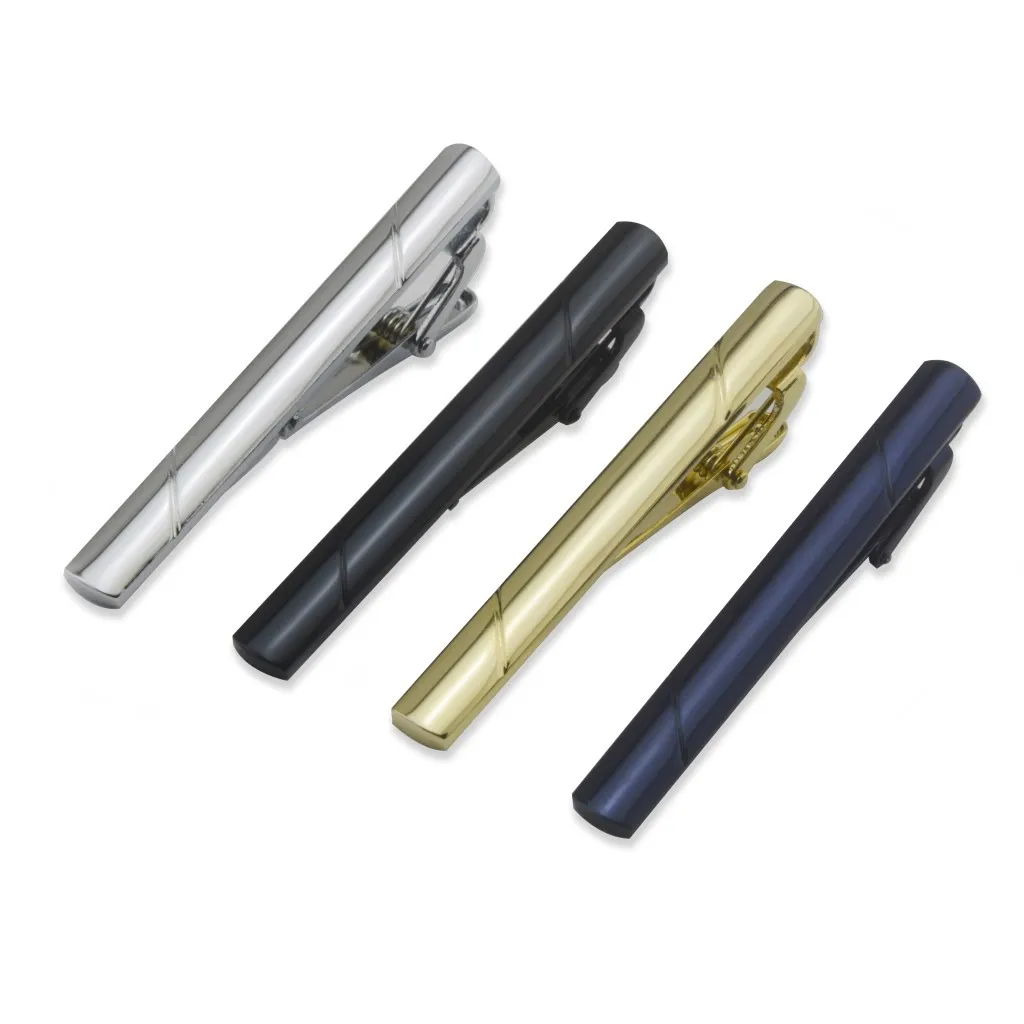 Simple Groove Twill Tie Clips Business Suits Shirt Necktie Tie Bar Clasps Fashion Jewelry for Men