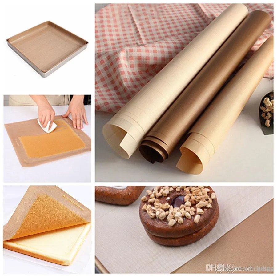 Papier d'huile de four de cuisson tissu de tissu résistant aux hautes températures antiadhésives 40x60 cm 10 pièces/ensemble tapis de papier huilé de cuisson de pâtisserie toile cirée DH0579