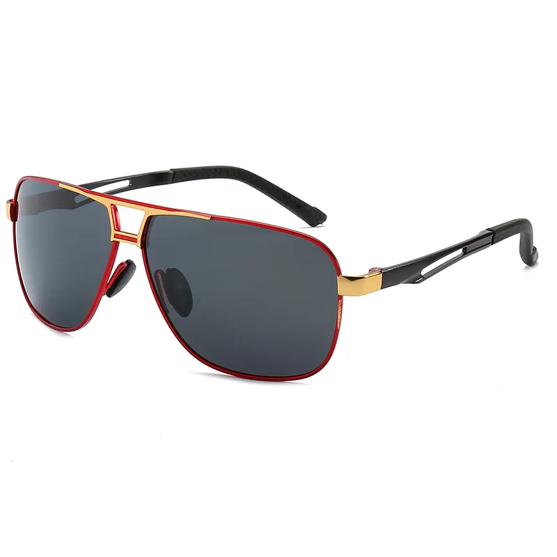 Sonnenbrille Europäischen und amerikanischen Stil Mode Marke Designer Große Box Polarized Sonnenbrille Herren Fahrer Sonnenbrille Persönlichkeit Gläsern Metallrahmen