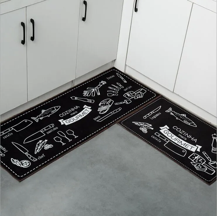 Anti Slip Long Kitchen Mat Bath Carpet Floor Mat Home Entrance Doormat Tapete Absorbent Bedroom Living Room Floor Mats Modern Kitchen Rugs
