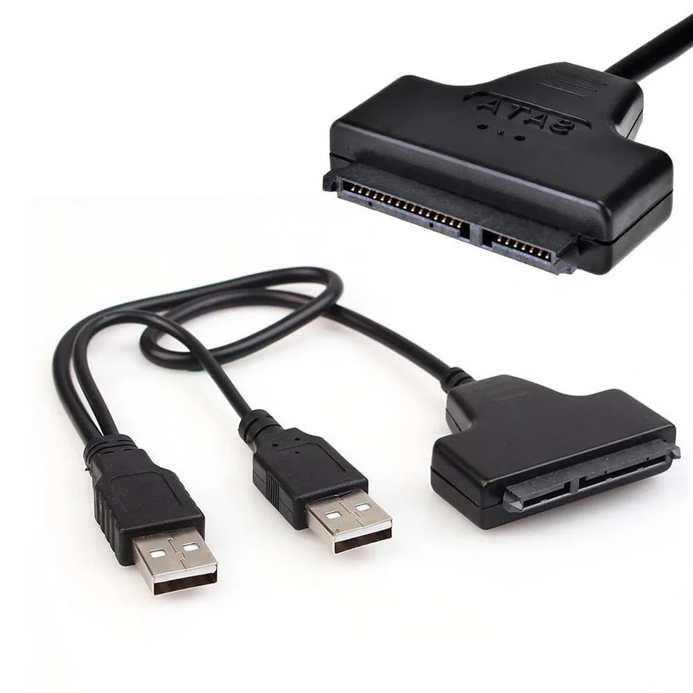 50CM USB 2.0 SATA 7 + 15 pinos para USB 2.0 cabo adaptador para 2,5 HDD Laptop Hard Disk Drive