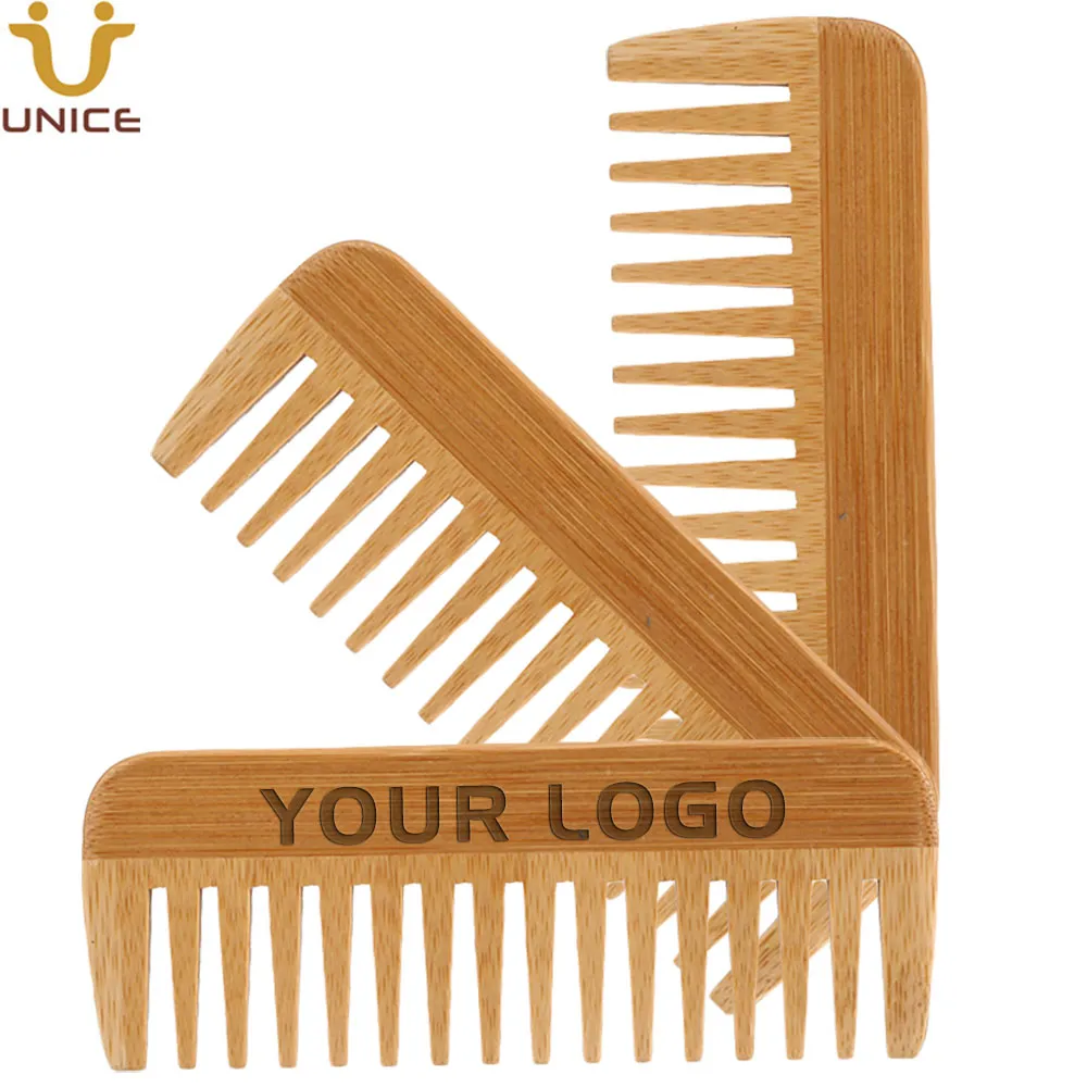 MOQ 50 PCS Custom LOGO Amazon Supplier Eco-Friendly Bamboo Hair Beard Combs for Men & Women