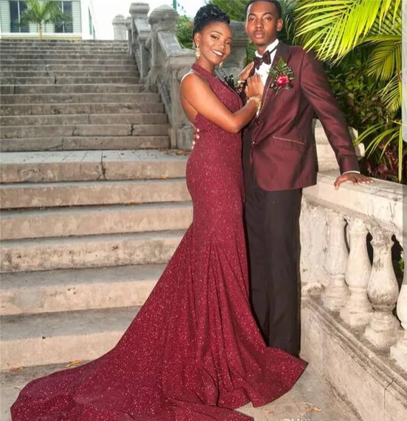 Burgundy color prom dresses sale