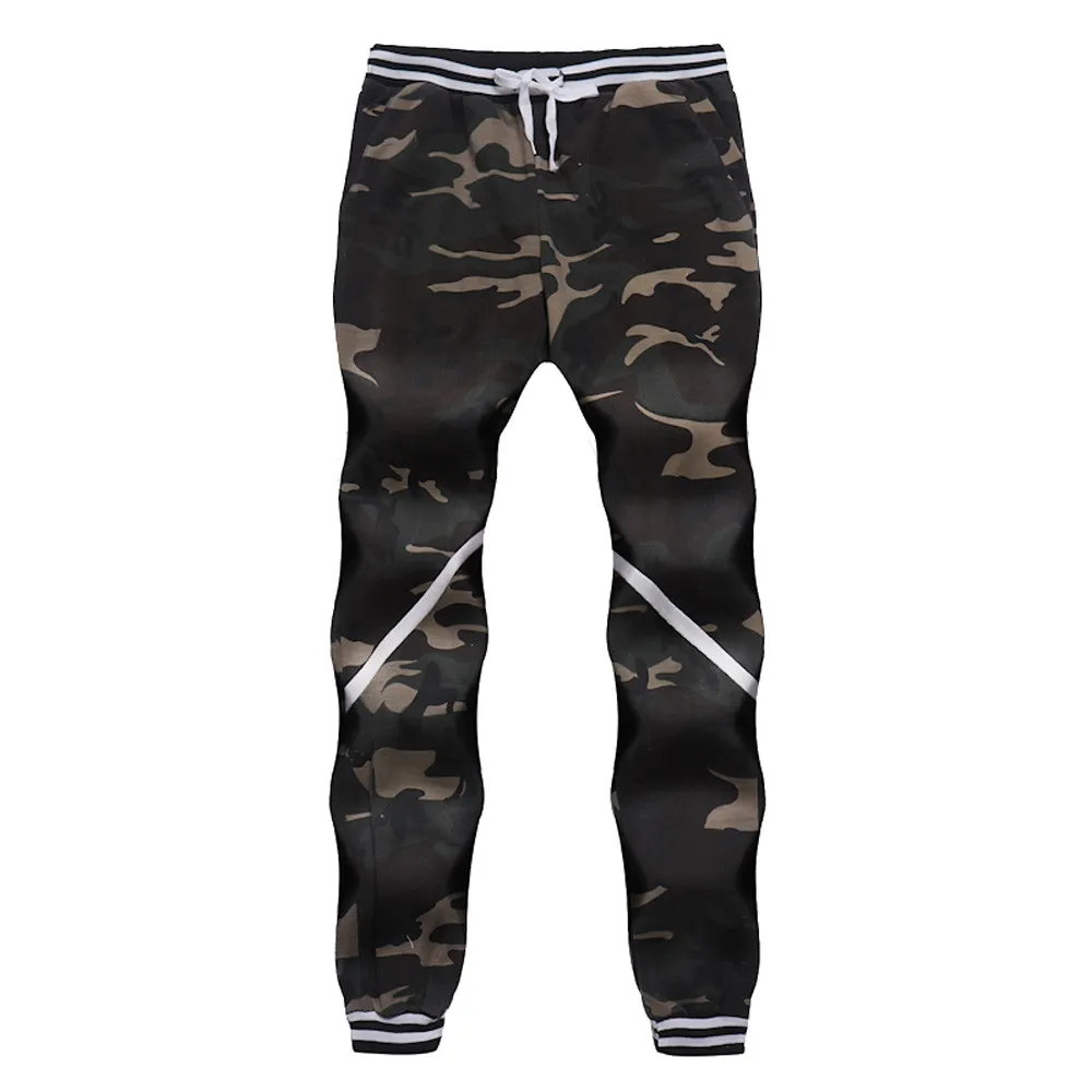 Pantalones para hombres con estilo para hombre estiramiento de la pista de camuflaje de otoño camuflaje de bolsillo clásico sudadera