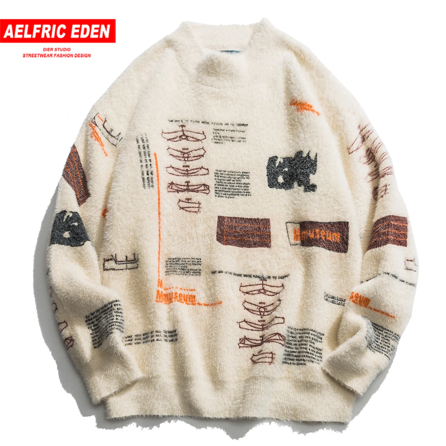 Aelfric Eden Graffiti Knitwear Sweater Men Casual Harajuku Hip Hop Knitted  Pullovers Male Tops Long Sleeve Outwear Streetwear T200402 From Hai04,  $56.94