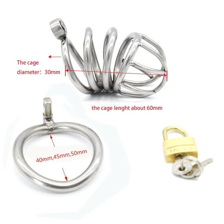 New-High-quality-Male-Chastity-Device-Bird-Lock-Stainless-Steel-Cock-Cage-A226