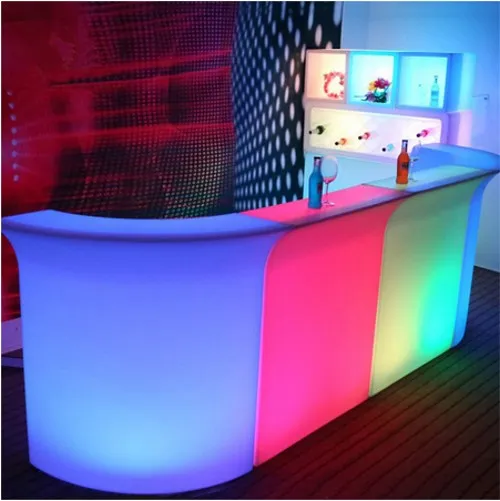 Moderne commerciële verlichting Kleur Veranderende Oplaadbare PE LED hoge cocktail bartafels toonbank van BAR