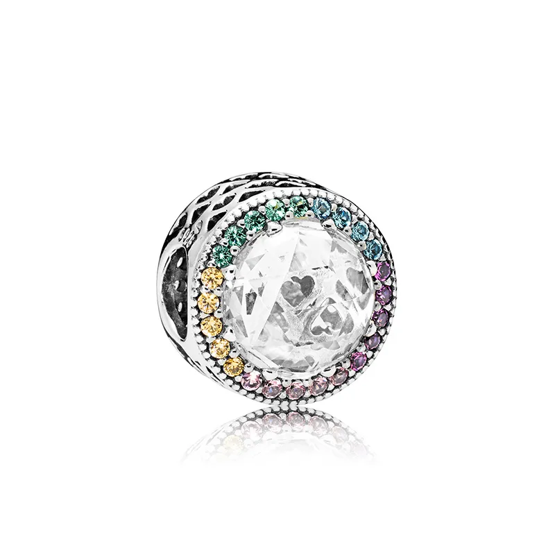 925 Sterling Silver Charms Logo Originele doos voor Pandora Color Crytal Diamond Bracelet Charms Europese kralen voor het maken van sieraden