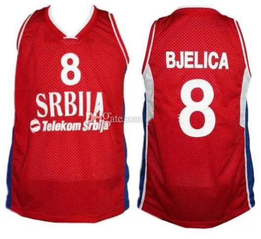 Nemanja Bjelica #8 Team Retro Servië Srbija Basketball Jersey heren ED Custom Number Name Jerseys topkwaliteit