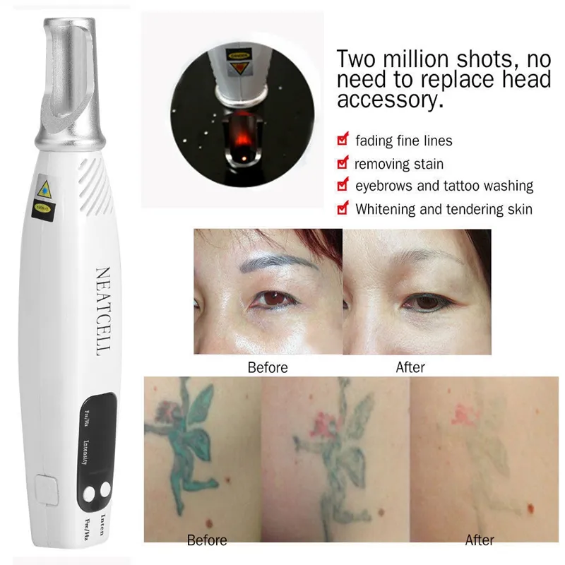 Draagbare Tattoo Removal Machines Schoonheidsproducten Littekens Wenkbrauw Eyelines Verwijderen Picosecond Laser Pen 110-220V Thuisgebruik