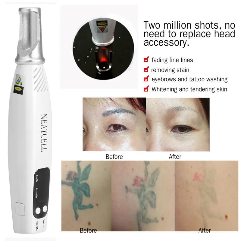 Portable Tattoo Removal Machines Skönhetsprodukter ärr ögonbryn Eyelines Ta bort Picosecond Laser Pen 110-220V Hemanvändning