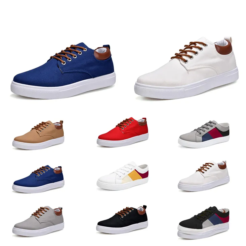 Hotsale 2020 chaussures décontractées sans marque toile Spotrs baskets nouveau Style blanc noir rouge gris kaki bleu mode hommes chaussures taille 39-46