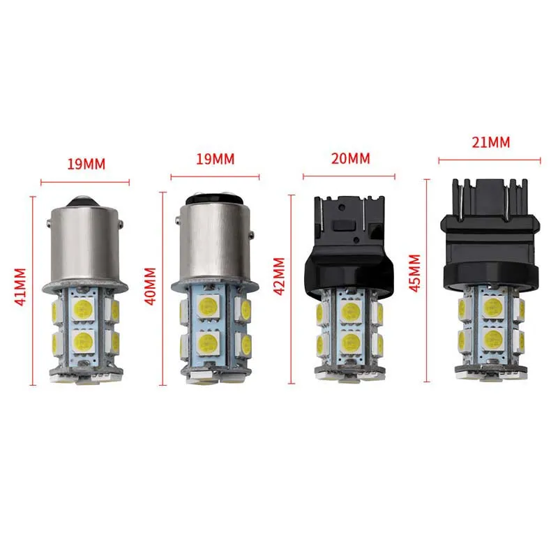 2x Super Bright 1156 LED Bulbs - 50 SMD Each For Brake, Signal, Reverse & Parking Lights (12V)